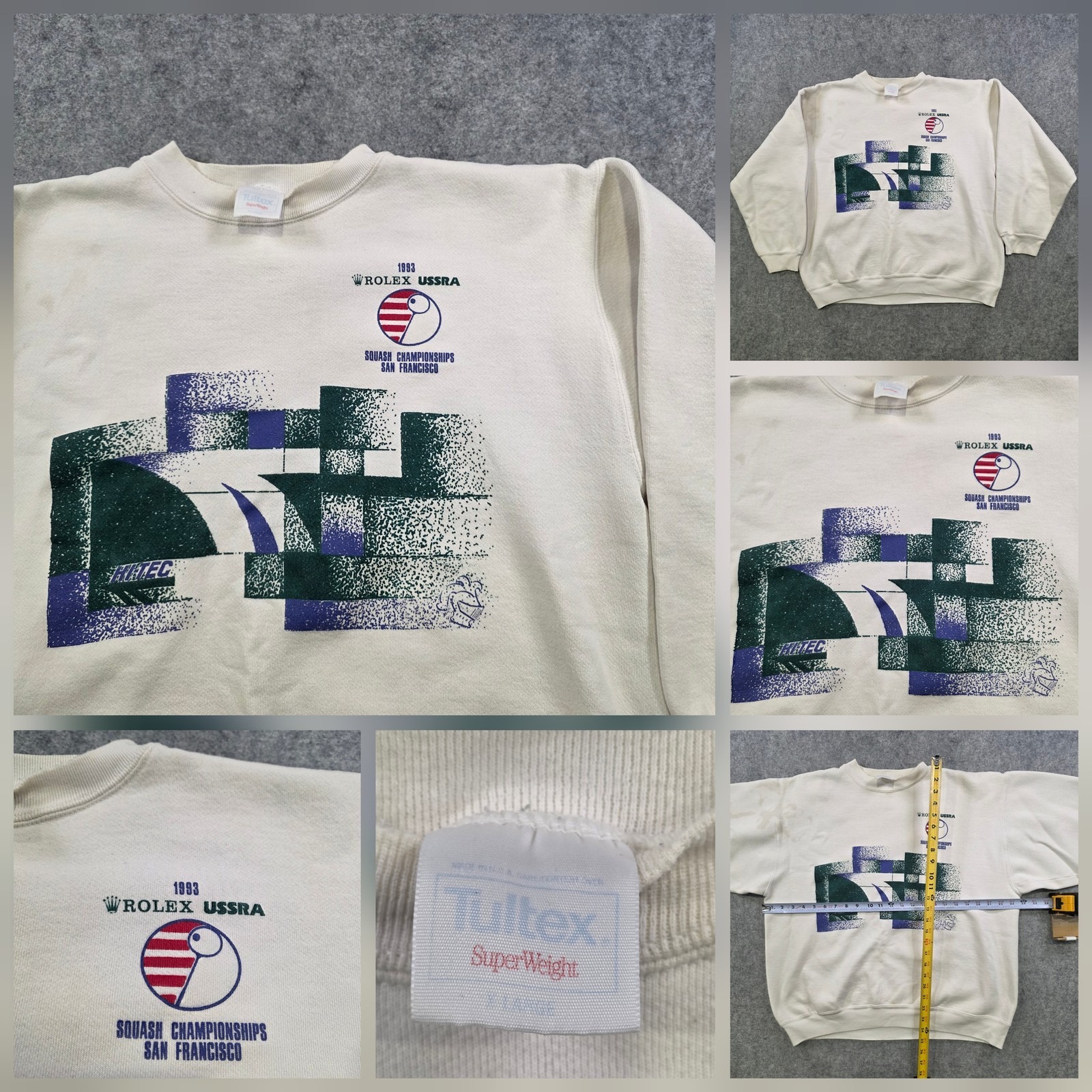 Vintage 1993 Rolex Squash Championships Sweatshirt Mens Xl White Tultex Usa